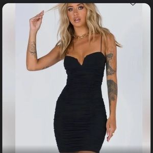 Princess Polly black ruched mini dress-homecoming 🤩